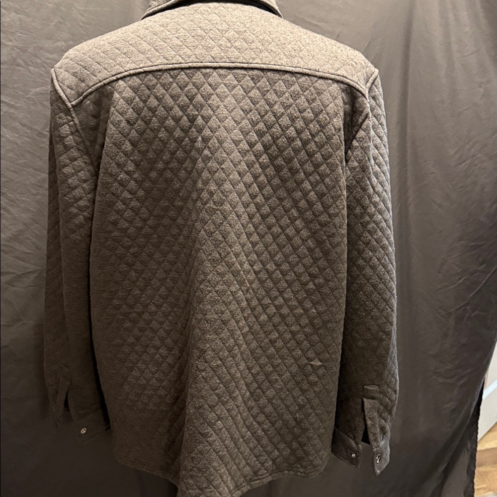 Gray Quilted Button-Up Jacket - Picture 3 of 5